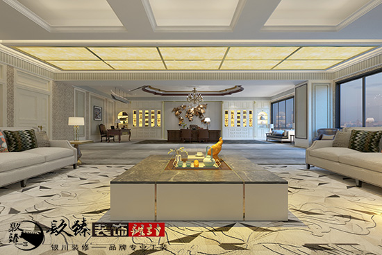 銀川董事長(zhǎng)辦公室裝修設(shè)計(jì)，大唐盛世房地產(chǎn)董事長(zhǎng)辦公室方案設(shè)計(jì)