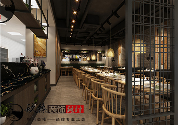 銀川餐廳裝修效果圖|銀川餐廳裝修設(shè)計|镹臻裝飾