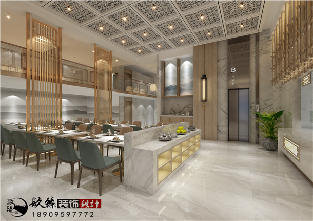 納家樓|中式淡雅風(fēng)銀川餐廳裝修設(shè)計(jì)|镹臻裝飾 
